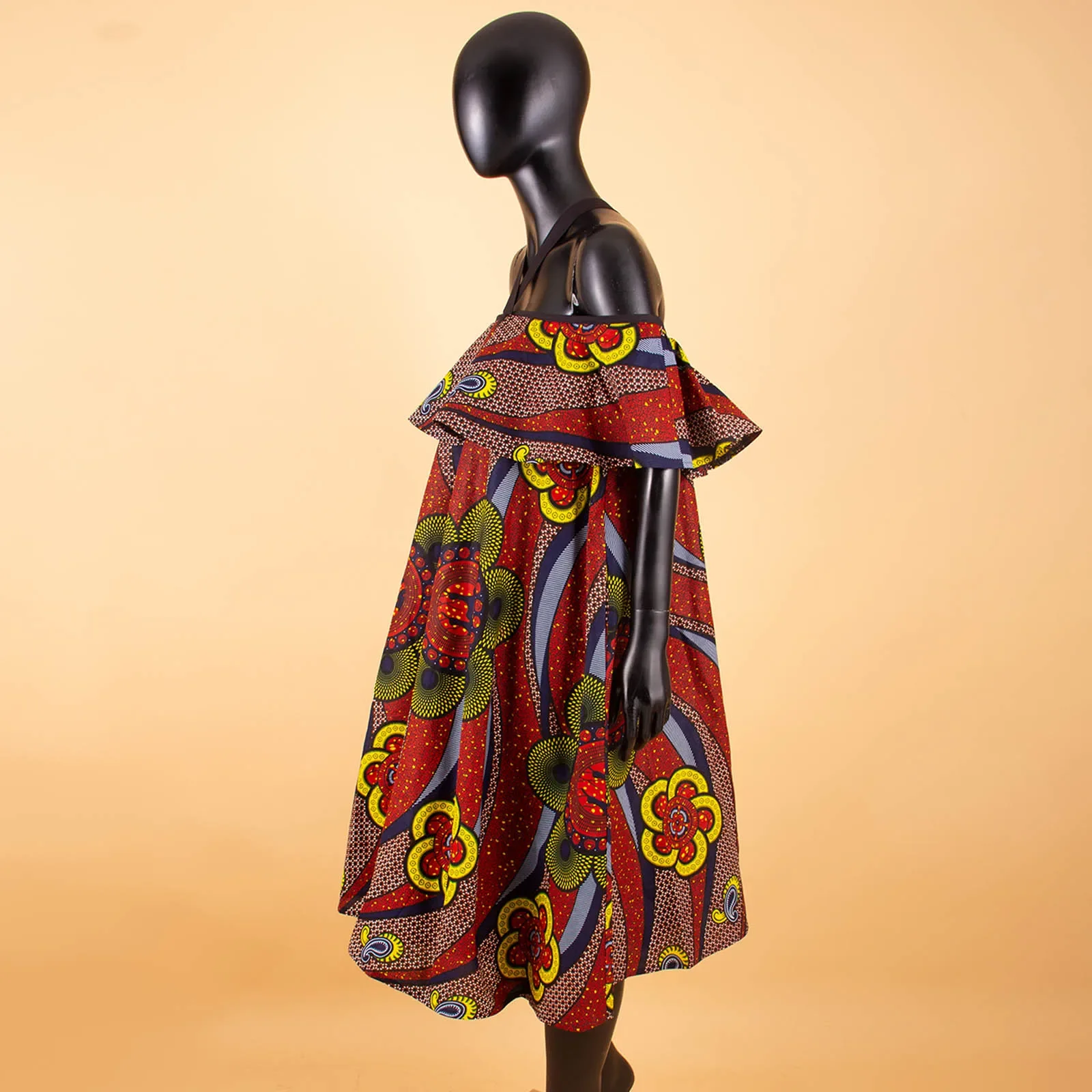African Dresses for Women's Explosion Models Spring Positioning Printing Ethnic Skirt with Bow Tie AFRIPRIADE S1925027