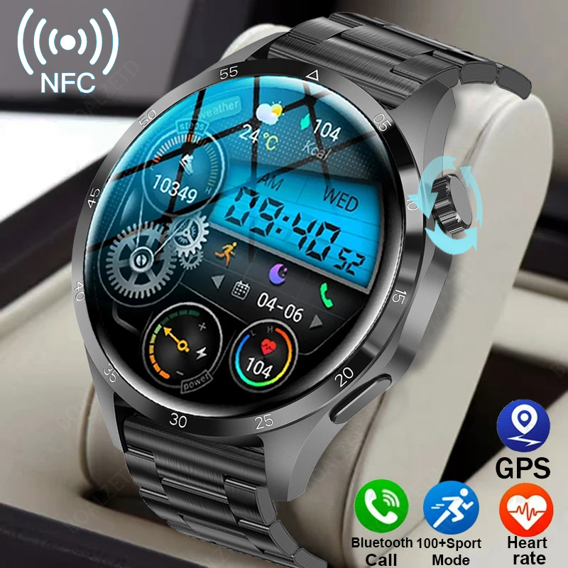 2025 New Mens Smart Watch 360 * 360 Bluetooth Call Smartwatch AMOLED Screen GPS Smart Watches NFC Waterproof Smart Watch for Men