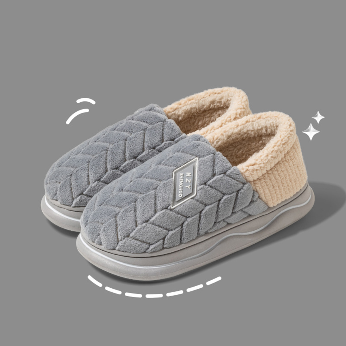 Winter Home Slippers for Women Warm Thick Sole Non Slip Indoor Slippers for Men Fluffy Bedroom Slippers for Unisex