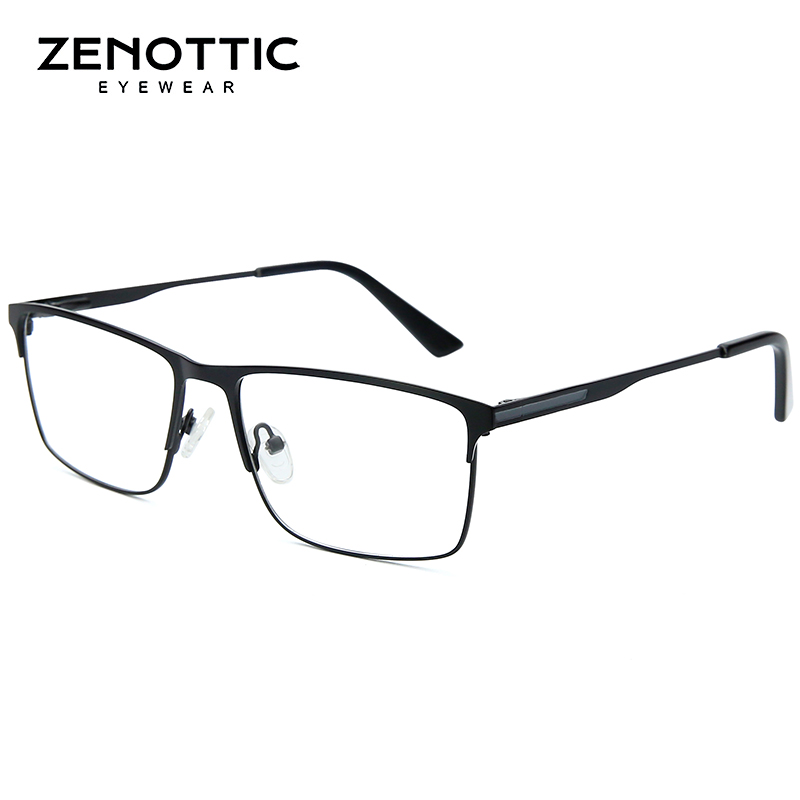ZENOTTIC Alloy Square Progressive Prescription Glasses for Men Anti Blue Light/Photochromic Optical Eyeglasses