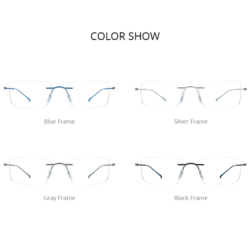 FONEX Titanium Glasses Frame Men Brand Design Square Rimless Frameless Eyeglasses Women Ultralight-Weight Japanese Eyewear 85708