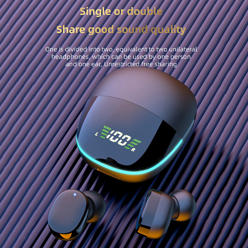 G9S Wireless Bluetooth Headset LED Earbuds with Mic Wireless Headphones Bluetooth Earphones Update Bluetooth 5.3 Headset HD