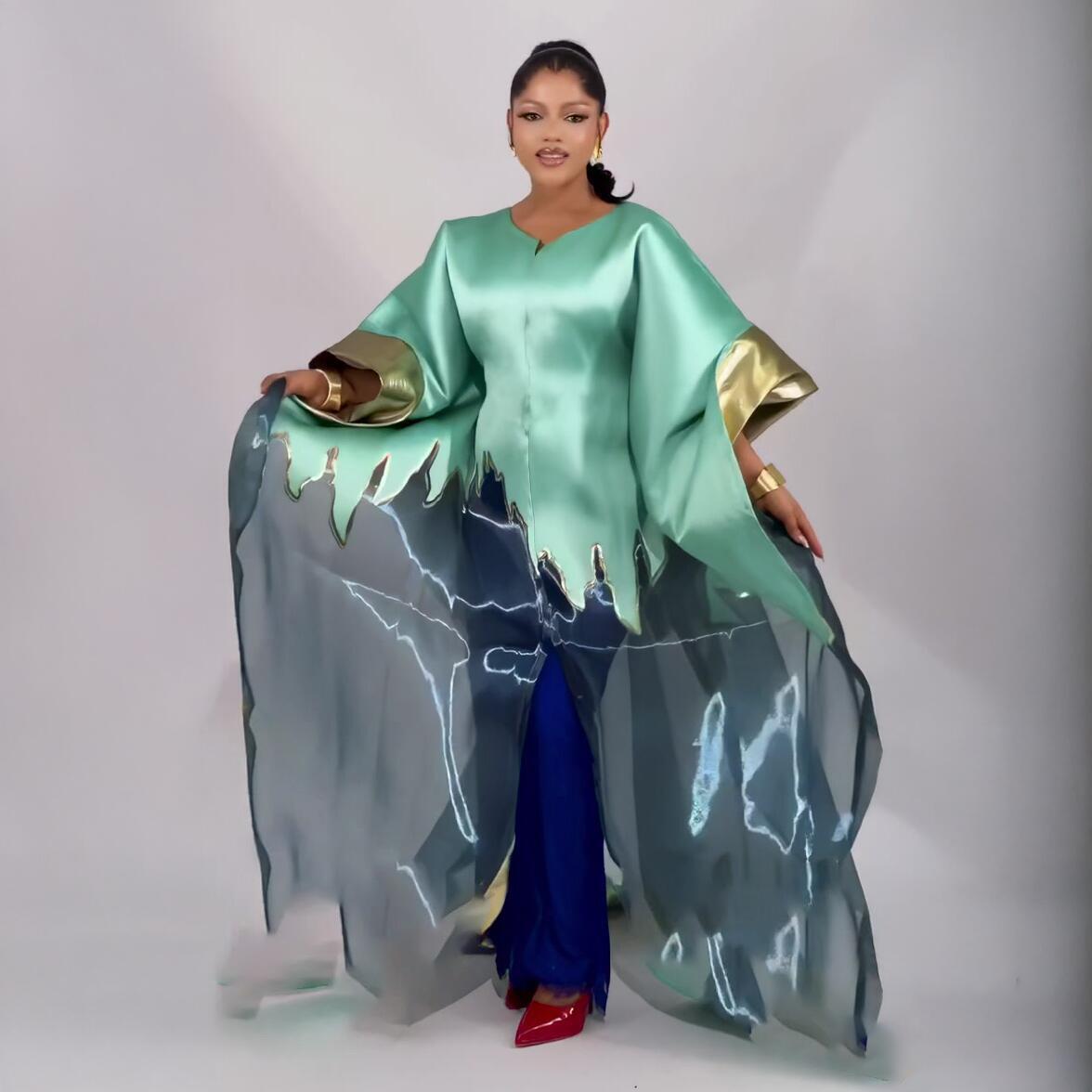 Fashion Two-Piece Pair with lace lingerie Boubou Women's Dress Luxurious African Fabric Clothing for Women