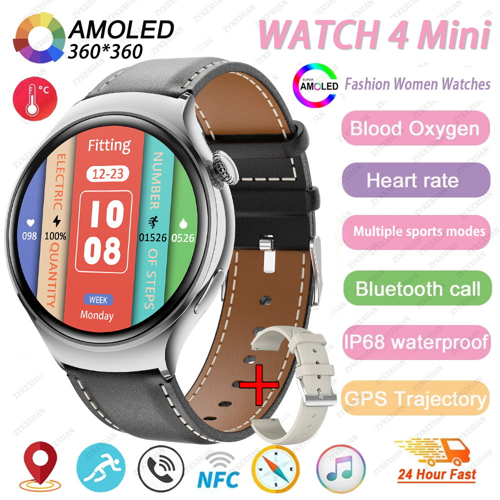 2025 New GPS NFC Bluetooth Call Smartwatch  Women Watch 4 mini Sports Track Heart Rate Oximetry Monitor Health Smartwatch Woman