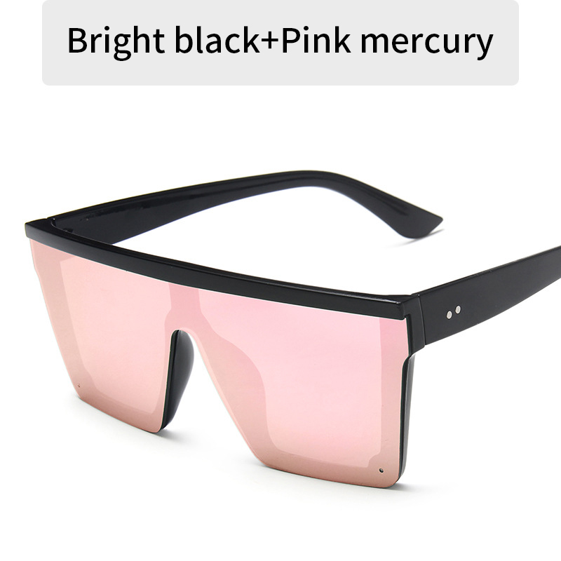 2023 Vintage Male Flat Top Sunglasses Men Brand Black Square Shades UV400 Gradient Sun Glasses For Women Cool One Piece Designer