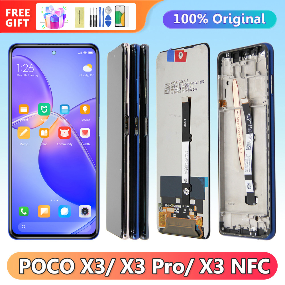6.67'' Original Display for Xiaomi Poco X3 Pro M2102J20SG, for Xiaomi Poco X3/ X3 NFC Lcd Display Touch Screen Digitizer Parts