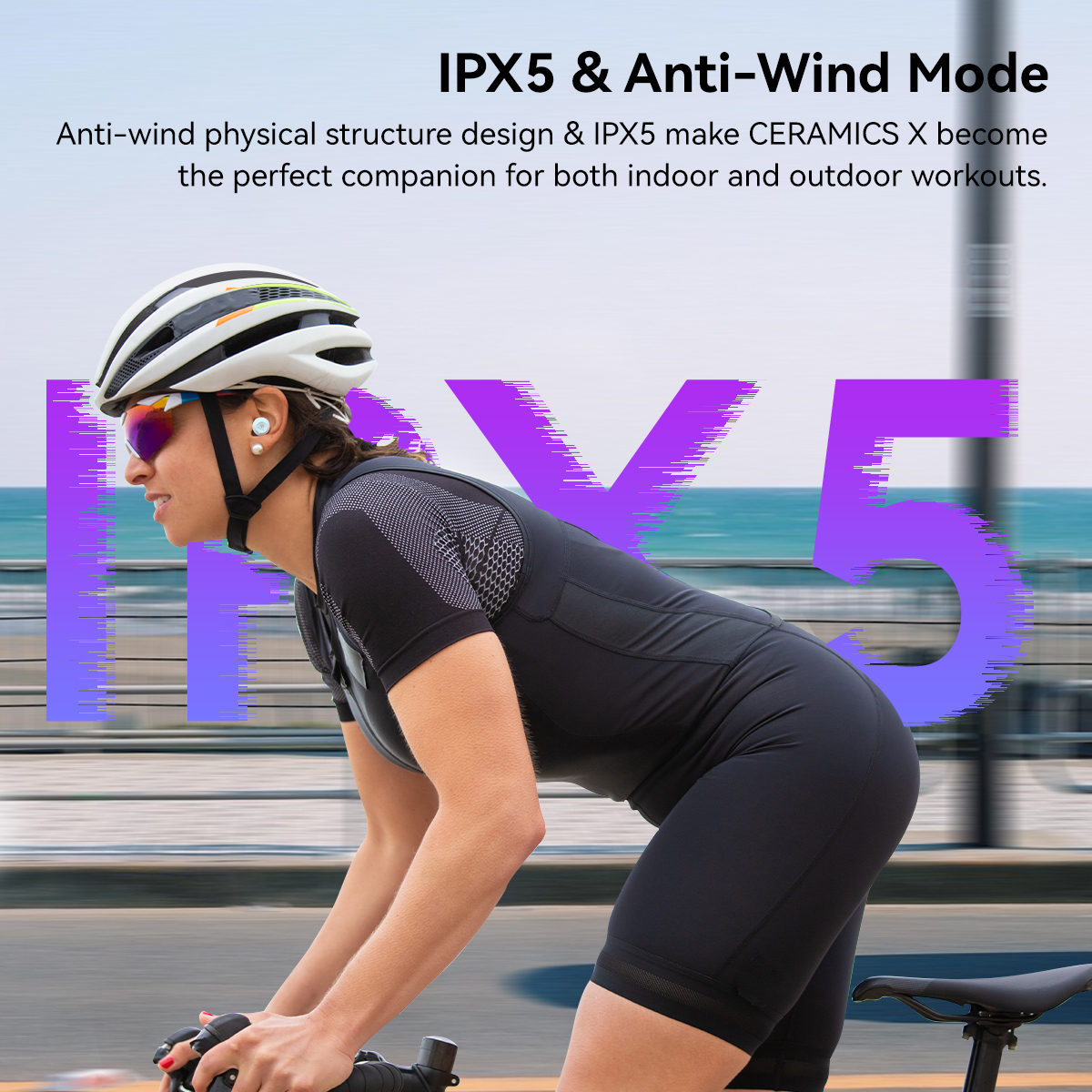 ROSESELSA CERAMICS X True Wireless Stereo Earbuds, ANC Headphones 4 HD Mics, IP54, Anti-Wind Earphones, LDAC, 40H Game Mode