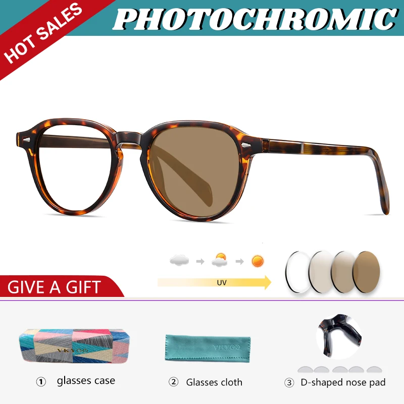 VICKY Vintage Polarised Prescription Sunglasses Women Classic Anti Blue Ray Glasses Men Myopia Prescription Photochromic Glasses