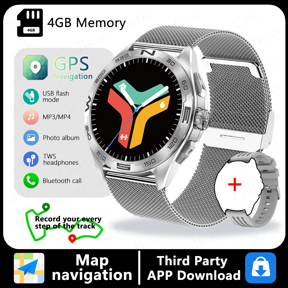 2025 For HUAWEI Smartwatch Men GPS Map Navigation 4G Memory HD Call Recording AMOLED Screen Chatgpt Sports Waterproof SmartWatch
