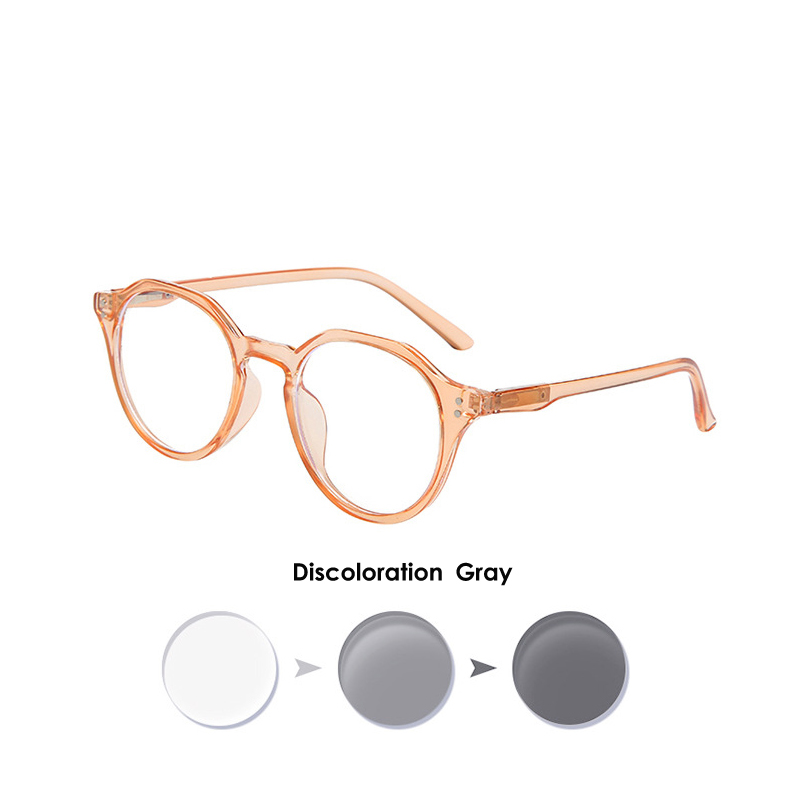 VCKA Anti-Blue Photochromic Myopia Glasses Women Men TR90 Frames Custom Prescription Computer Eyewear   -0.5 TO -10