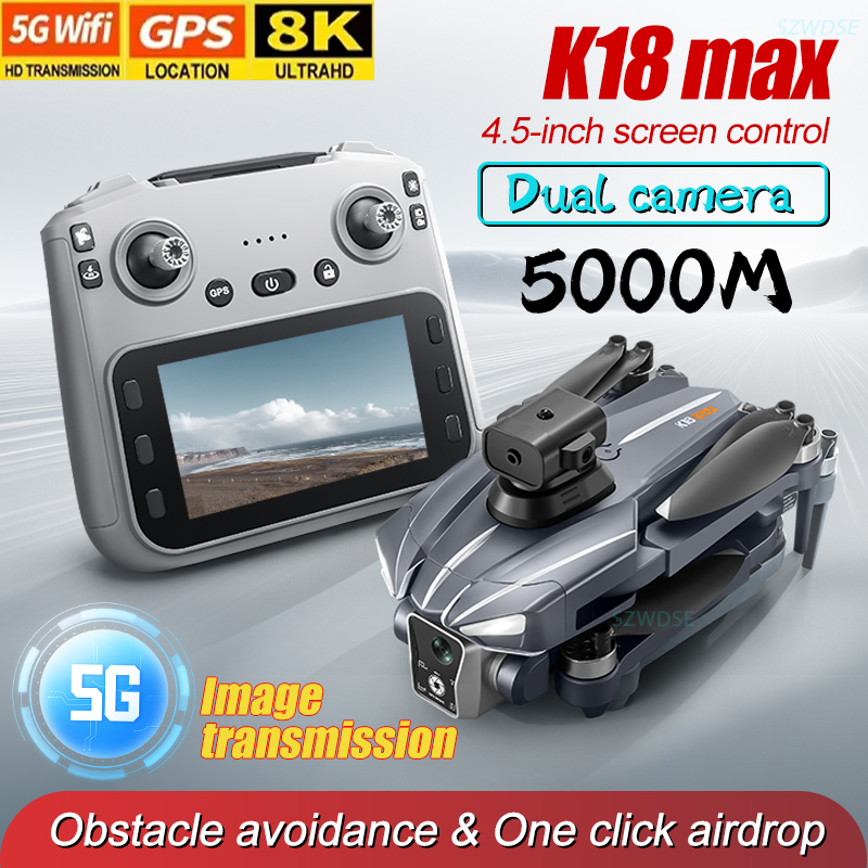 K18 Max Mini Drone 8K Professional FPV GPS Dron With 8K Camera RC Quadcopter Brushless Obstacle Avoidance Aerial Photography Toy
