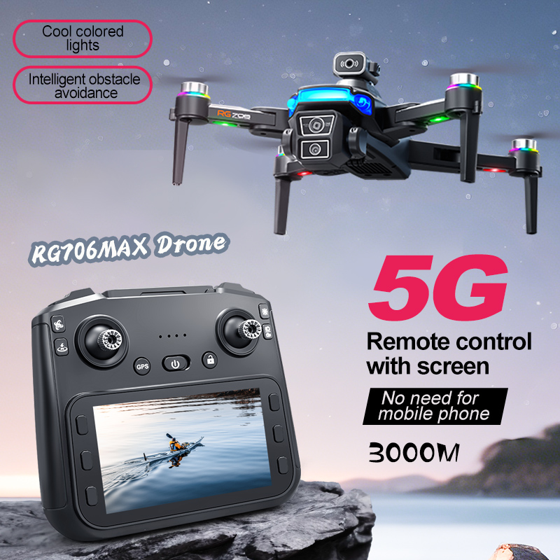 RG706 MAX GPS Drone 8K Professional Dual HD Camera 5G WIFI FPV 360° Obstacle Avoidance Brushless Large Screen Rc Quadcopter Dron