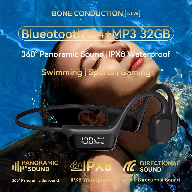 Xiaomi Bone Conduction Earphone Wireless Open Headset Bluetooth 5.3 IPX8 Swimming Bluetooth Headphones 32GB MP3 Sports Earbuds