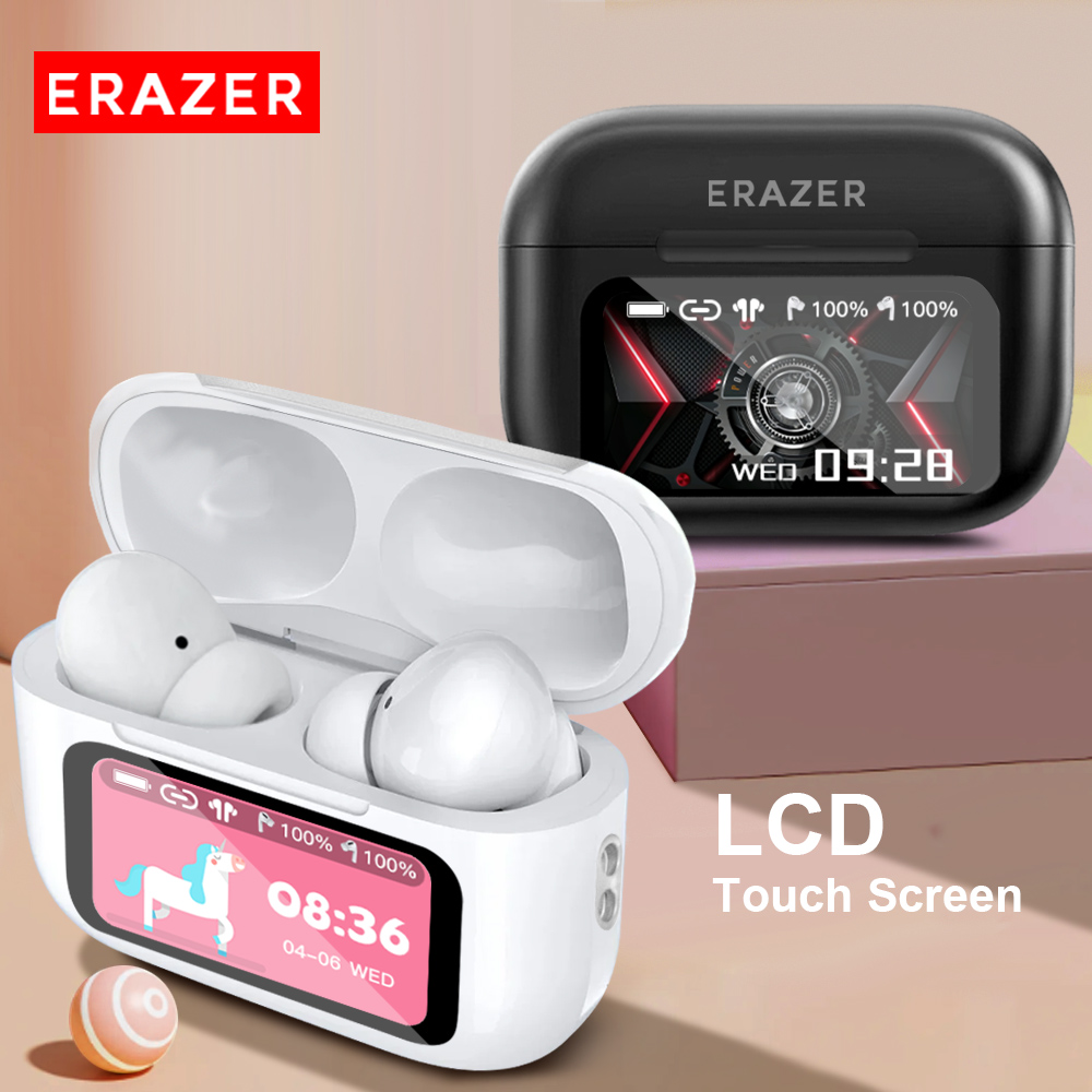ERAZER Original Wireless Bluetooth Earphones HiFi Headphones HD Stereo Waterproof Earbuds Touch Screen With ANC Noise Reduction