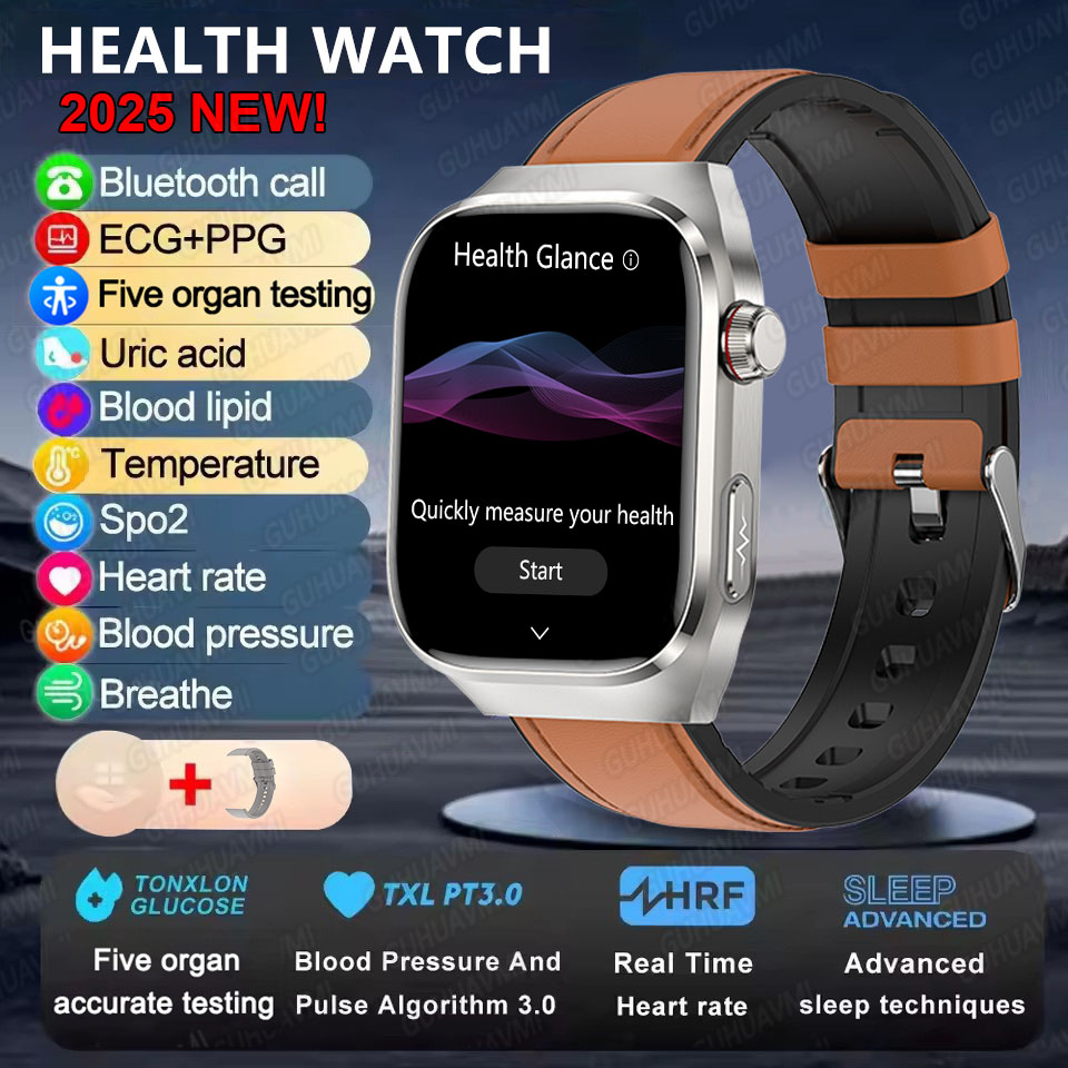 2025 New Smart Watch 2.04-inch AMOLED Screen Bluetooth Call IP68 Waterproof 650mA Sports Smartwatches Men Android Military-Grade