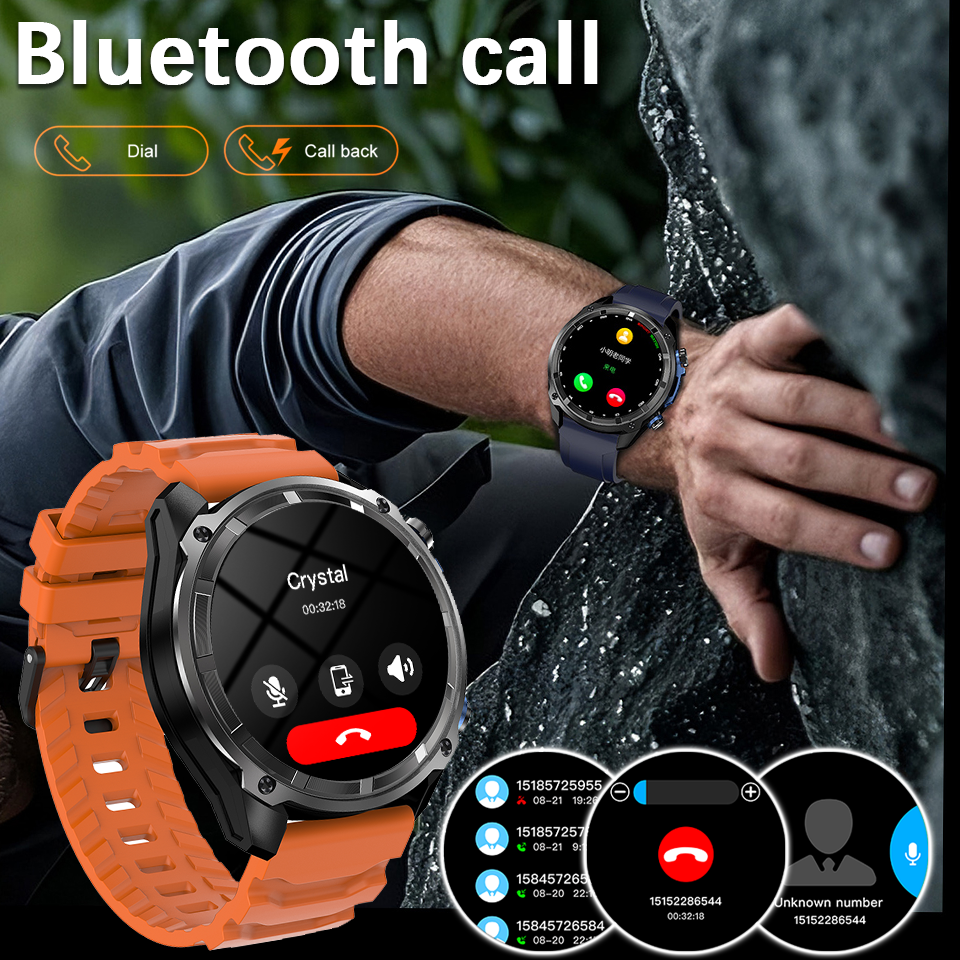 NEW 2025 GPS Smart Watch with Offline Maps 4GB Memory Video Player Military Sports Smartwatch Men 30m Swimming Waterproof AMOLED