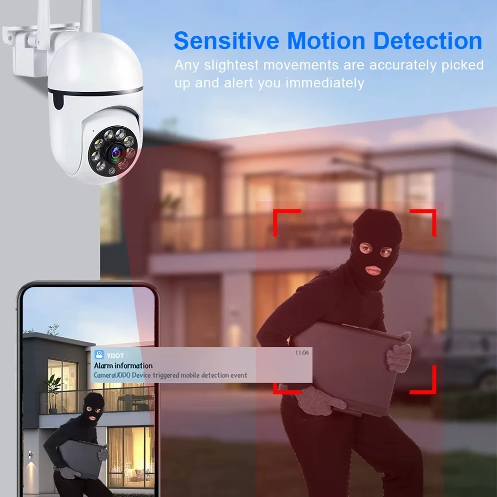 8MP Wireless PTZ Security Camera – WiFi Outdoor IP Camera with 4X Zoom, AI Human Tracking, Two-Way Audio & Full-Color Night Vision