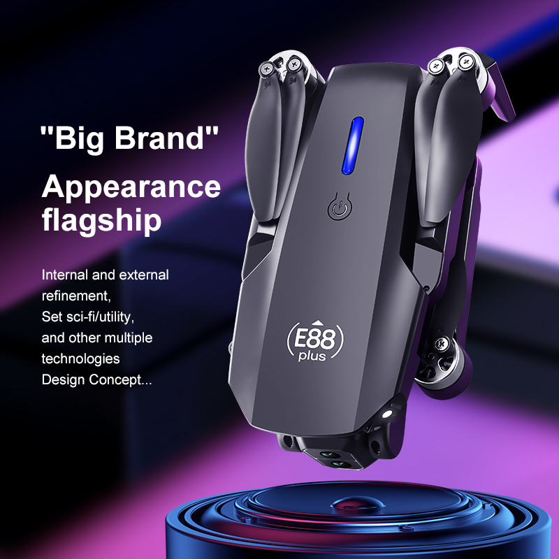 New Upgraded Drone E88 Plus 4K Dual-Camera HD Aerial Photography Dron with Screen Foldable Quadcopter RC Toy for Kids Boys Gifts