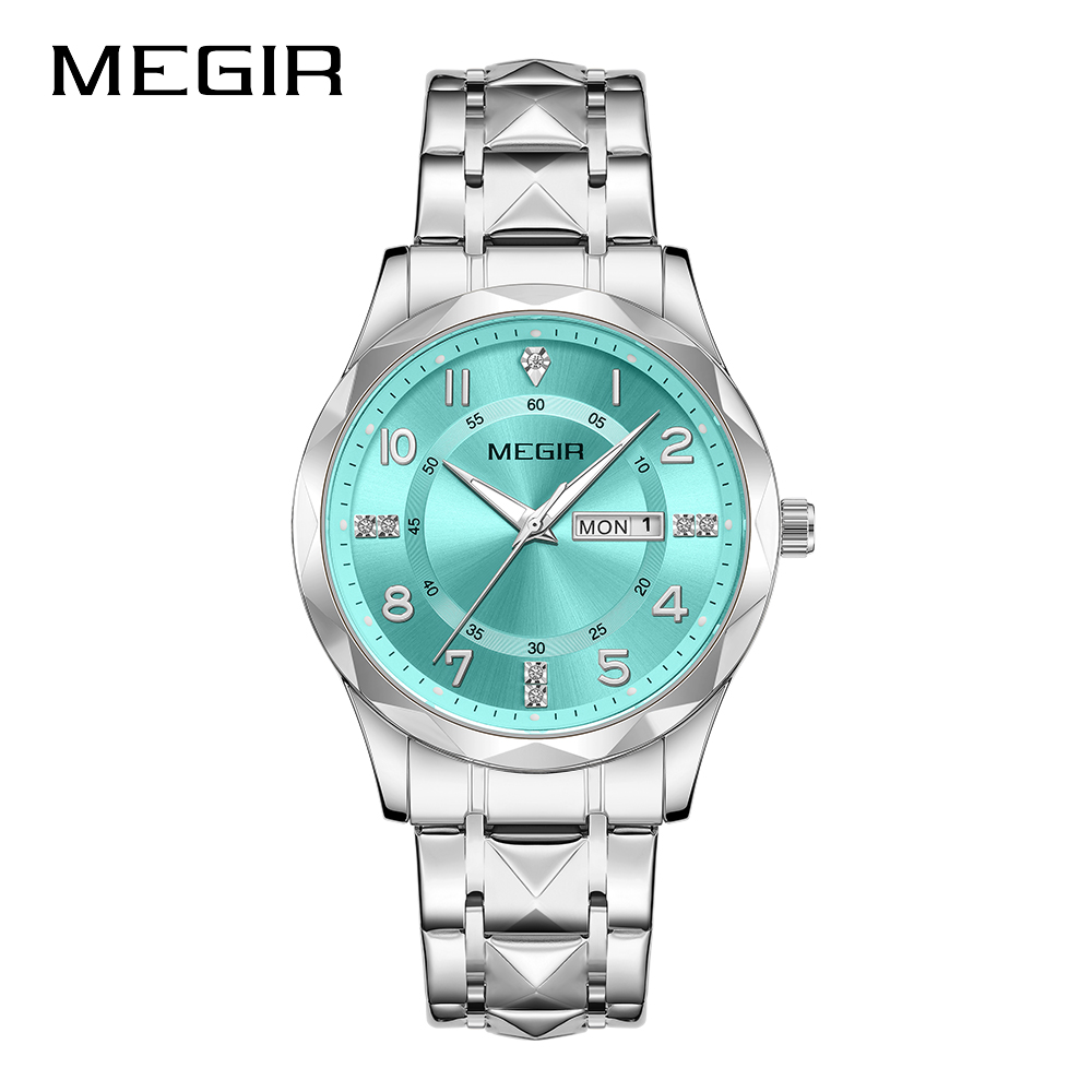 MEGIR Top Original Men Watches Waterproof Stainless Steel Date Watch Man Waterproof Quartz Luminous Wristwatch Relogio Masculino