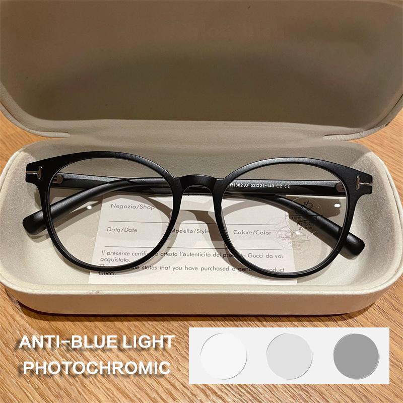 ISLINO TR90 Anti Blue Light Reading Glasses Women Photochromic Prescription Glasses Frame Luxury Hyperopia Myopia Eyewear