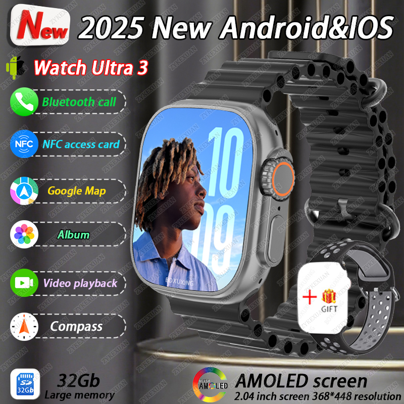 2025 New Original Watch DT Ultra 3 Pro Smart Watch Men Google map NFC GPS Tracker HD BT Call IP68 Waterproof smart watches Women