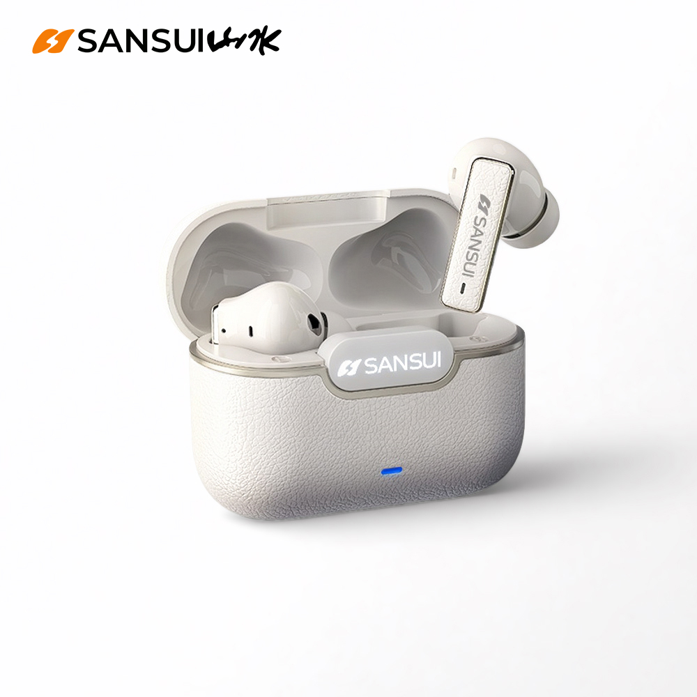 Sansui -52dB ANC Ture Wireless Earphones 6 Mic HD Calls Bluetooth 5.4 Headphone Active Noise Cancelling TWS Bluetooth Earbuds