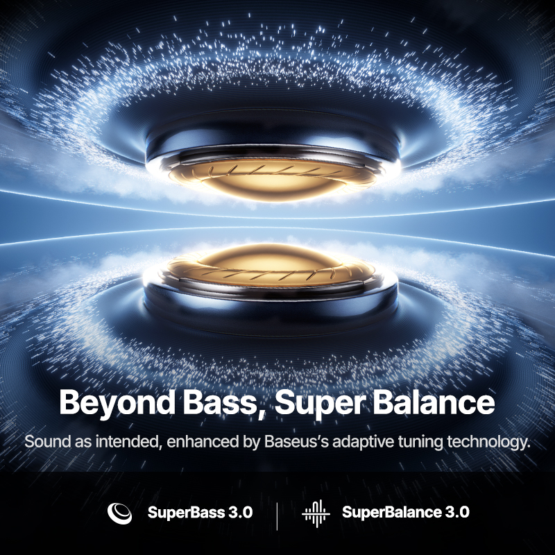 Baseus Inspire XP1 -50dB Adaptive ANC Wireless Earbuds Bluetooth 6.1 Dolby Audio 6 Mic ENC Wireless Earphones bud Sound by Bose