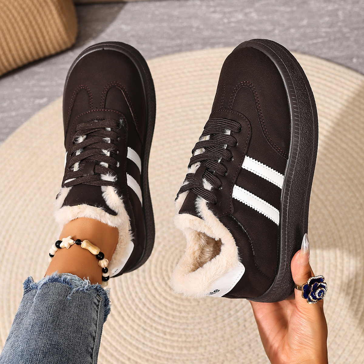 2025 Winter New Women's Fleece-lined Casual Shoes Waterproof Skid-proof Durable Comfortable Warm Free Shipping Women's Shoes