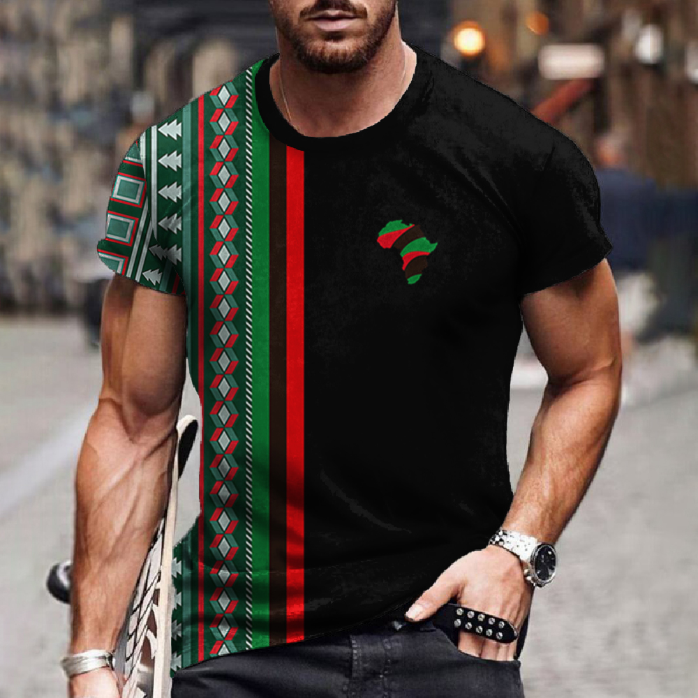 New T Shirt Man Ethnic Tribal Dashiki T-Shirts African Patterns 3D Print Men Short Sleeve 0 Neck Harajuku Y2k Tees Tops Clothing