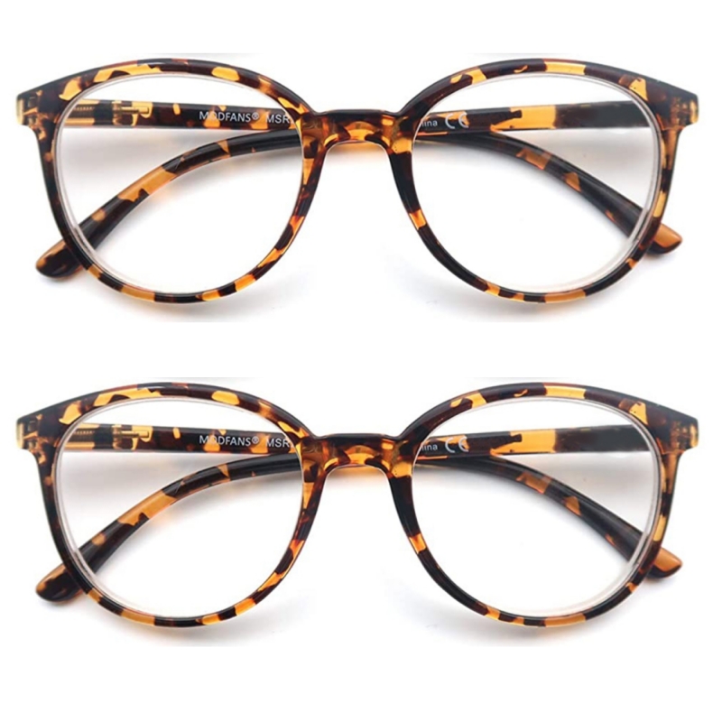 MODFANS Oversized Reading Glasses For Women and men,Classic Round Sunglasses Readers Frame with Spring Hinge +0.5 ~ +4.0