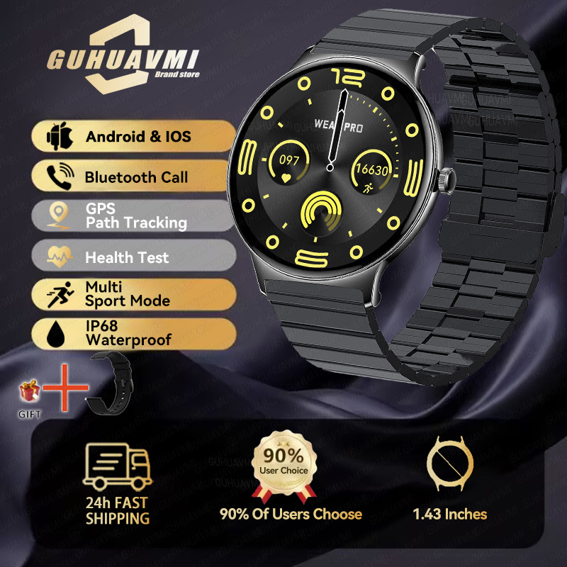 2025 New Smart Watch For Women Gift 1.43 Inch Full Touch Screen Sports Fitness Watches Bluetooth Calls Digital Smartwatch Ladies