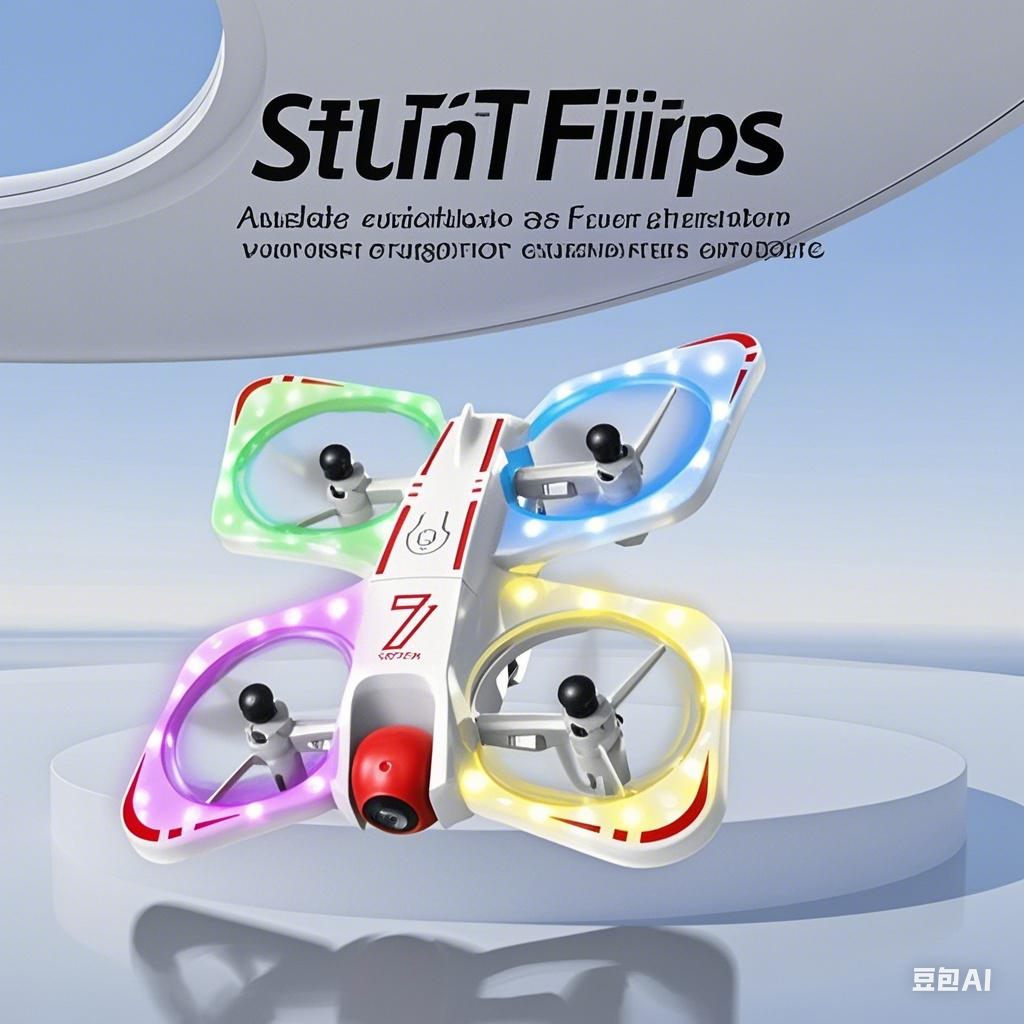 CZ07 RC Quadcopter Drone: 4K Dual-Camera WiFi, 360° Stunts, Rotating Color Lights, Optical Flow, Kids Toy Gift