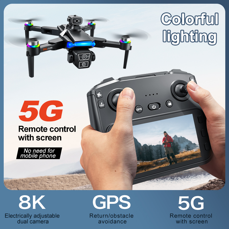 RG706 MAX GPS Drone 8K Professional Dual HD Camera 5G WIFI FPV 360° Obstacle Avoidance Brushless Large Screen Rc Quadcopter Dron