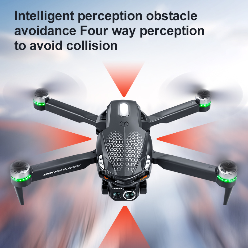 S168 Mini Drone 4K Professional HD Camera with Large Screen 2.4G WIFI FPV Dron Brushless Optical Flow Hover Folding Quadcopter