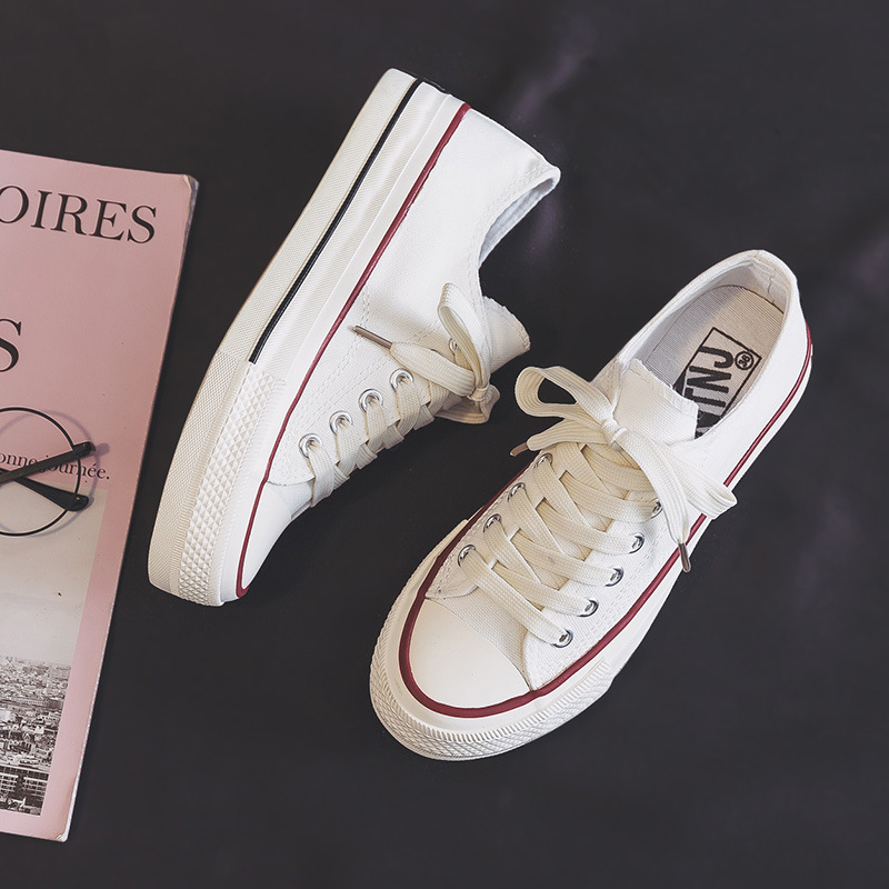 New Spring Thick-Soled Canvas Shoes Women's Versatile Casual Board Shoes Girls Students Cloth Shoes Vulcanized Women's Shoes