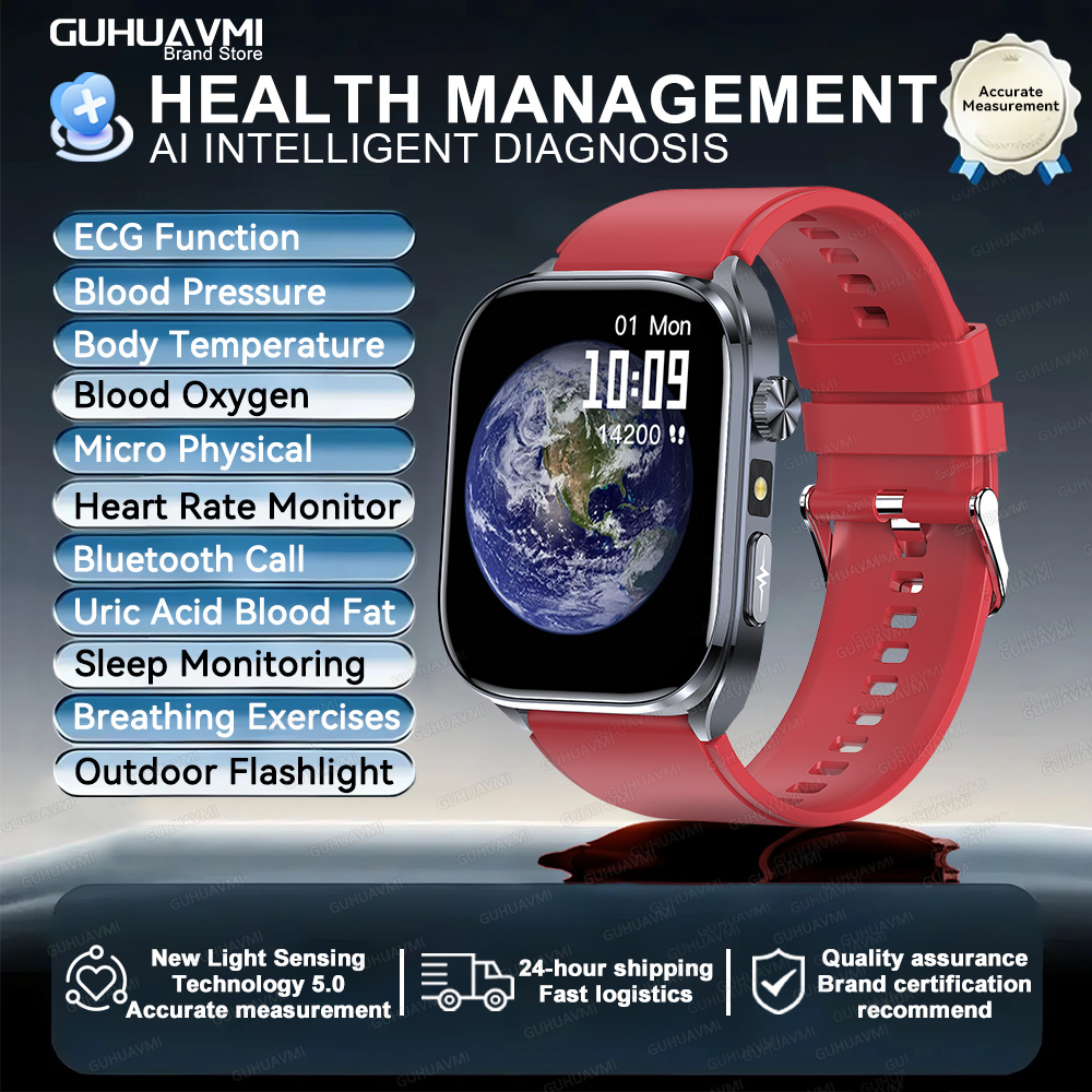 Body Composition analysis Monitoring Smart Watch Men ECG Heart Rate Blood pressure Uric Acid Health Tracker Smartwatches 2025New