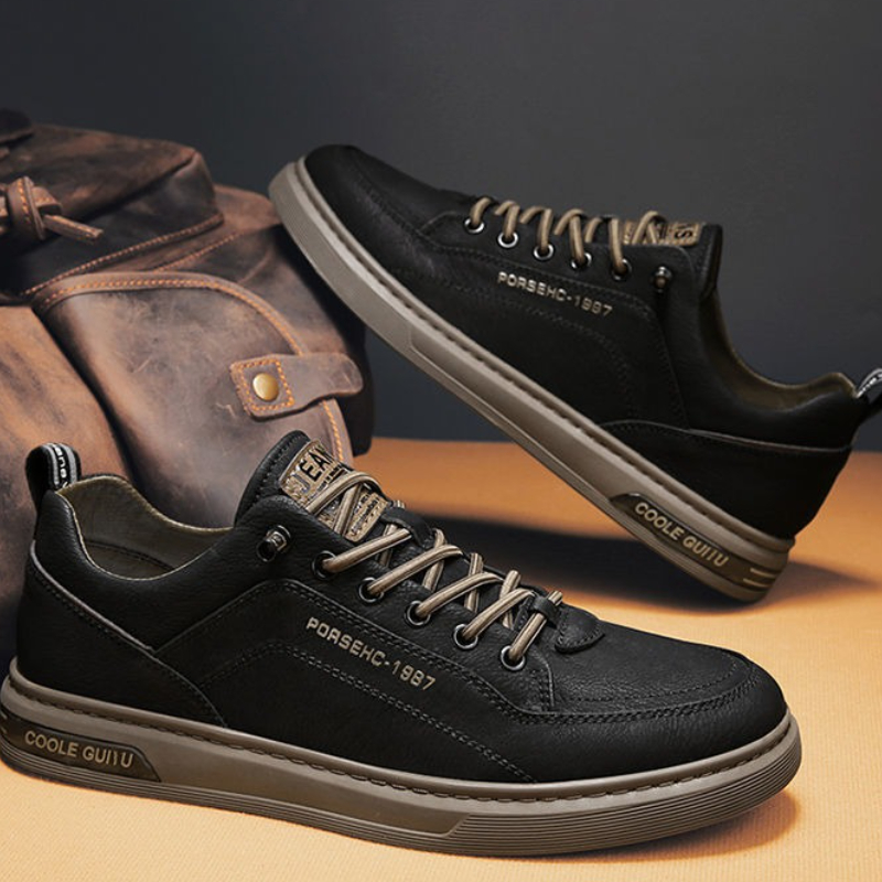 2025 Men's Spring New Breathable White Shoes Men Trendy Versatile Cloth Shoes Sports Board Shoes Men's Casual Leather Sneakers