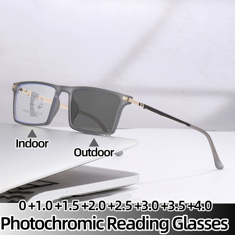 Progressive Multifocal Color Changing Presbyopia Eyewear for Men Women High-definition Photochromic Reading Glasses +1.5 +2.5