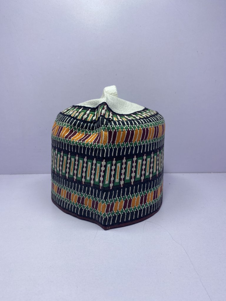 Orange Rawaram – Hausa/Fulani Cap, Kufi, Handwoven Cap, Zawa