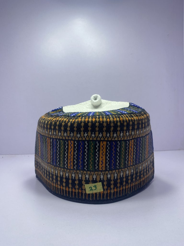 Multi-Color Rawaram Kindei - Vibrant Hausa Cap