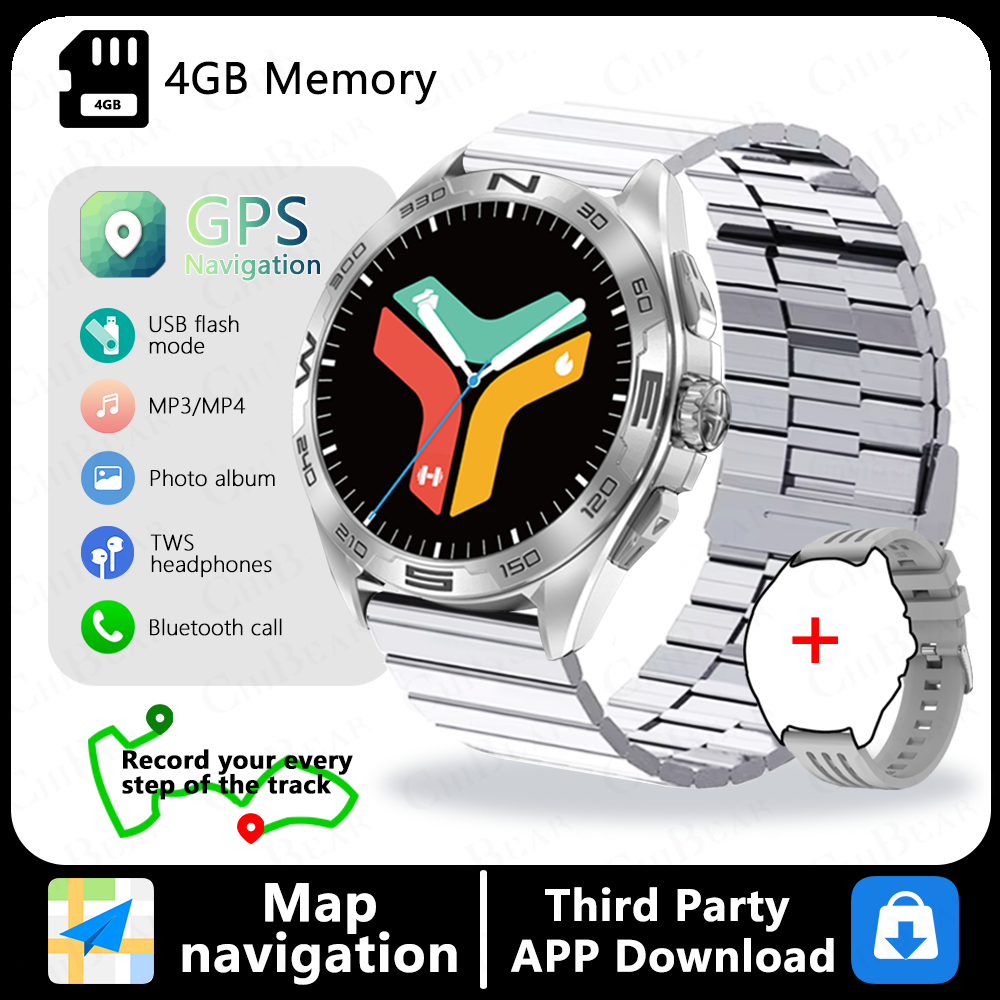2025 For HUAWEI Smartwatch Men GPS Map Navigation 4G Memory HD Call Recording AMOLED Screen Chatgpt Sports Waterproof SmartWatch