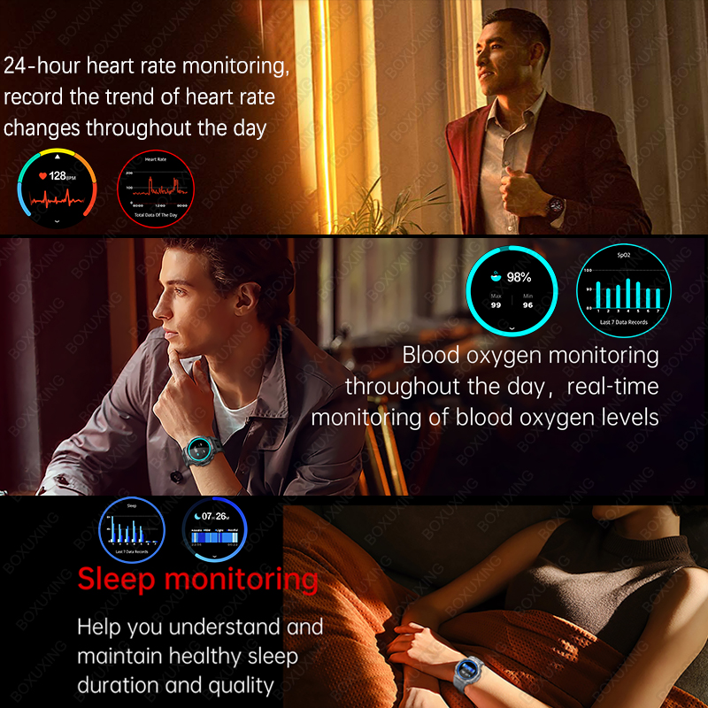 2025 NEW For HUIAWE GPS Smart Watch Men 10ATM IPX8 Waterproof Smart Watches Compass Altimeter Barometric 1.43'' AMOLED Bracelet