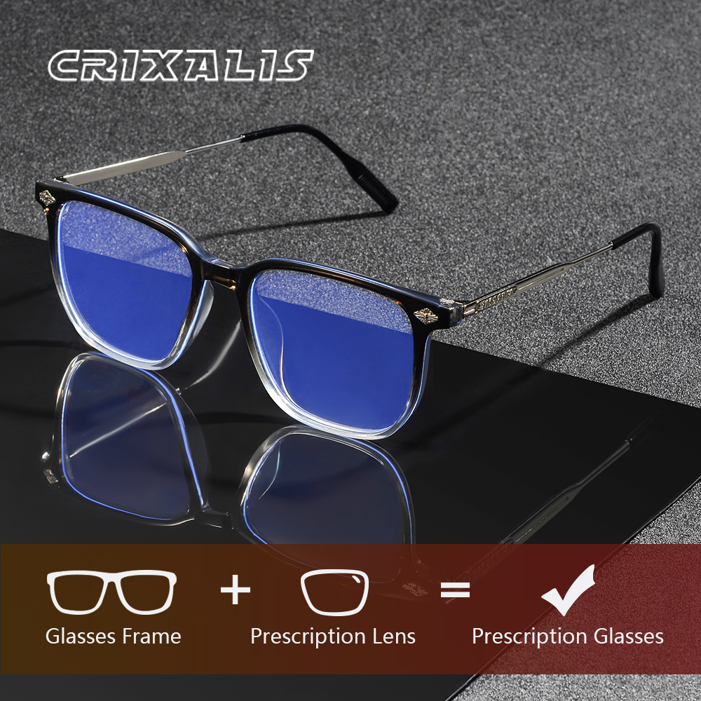 CRIXALIS Matte Progressive Prescription Reading Glasses Men Square Anti Blue Light Photochromic Optical Myopia Eyewear Women