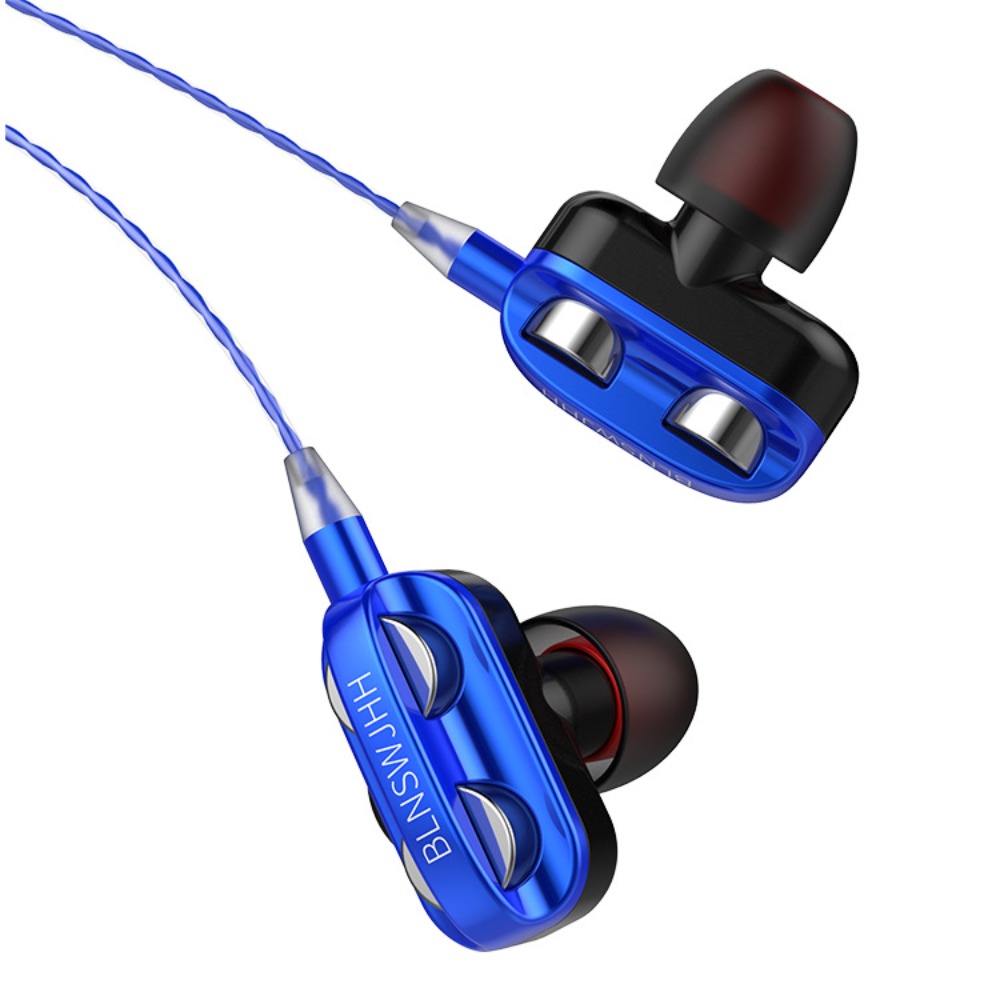 6D In-Ear Stereo High Bass Headphone In-Ear 3.5MM Wired Earphones Metal HIFI Earpiece with MIC for Xiaomi Samsung Huawei Phones