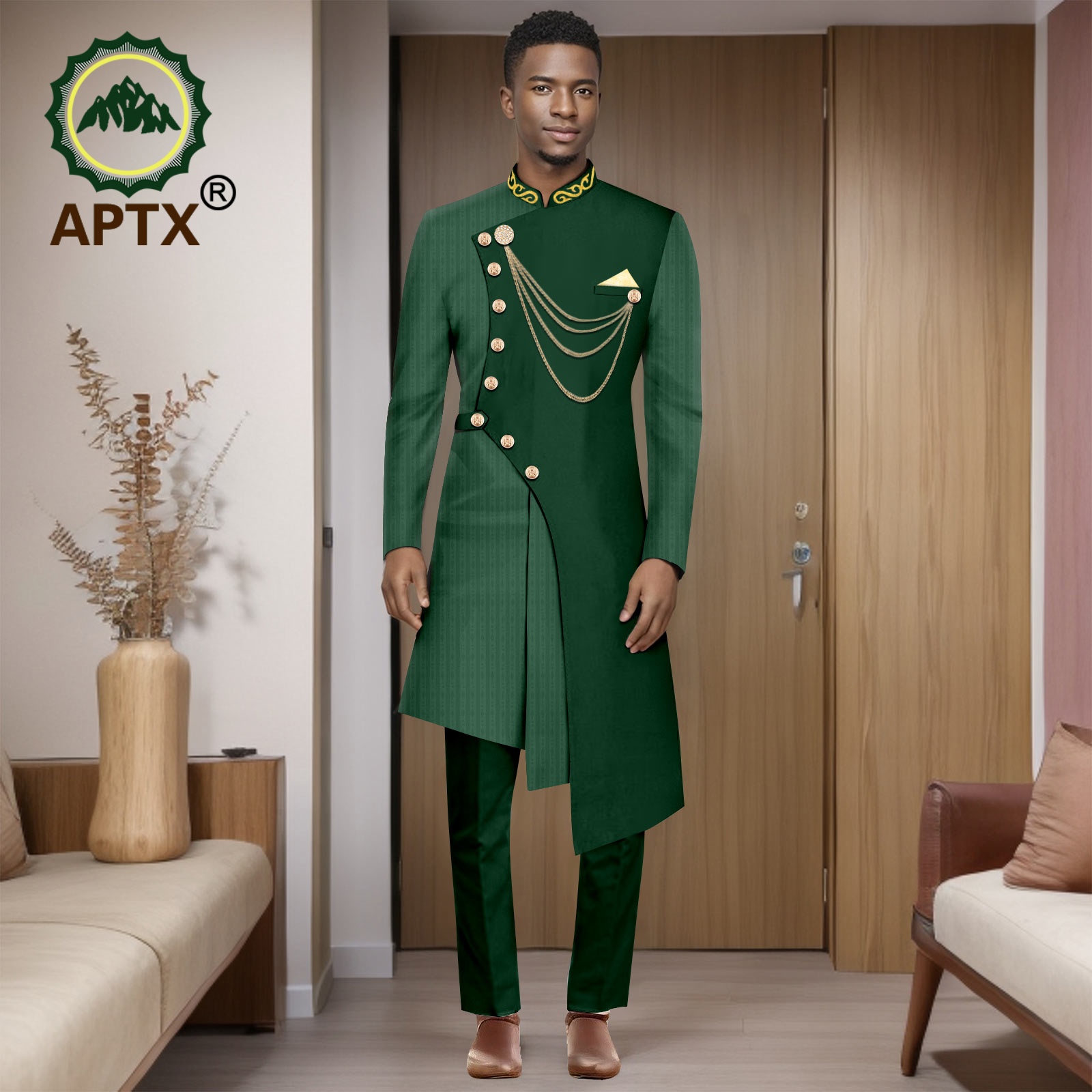 African Suits for Men 2025 Fashion New Two-piece (top + Pants) Men's Set Dashiki Outfits Party Wedding Guy Mens Clothes 2516001