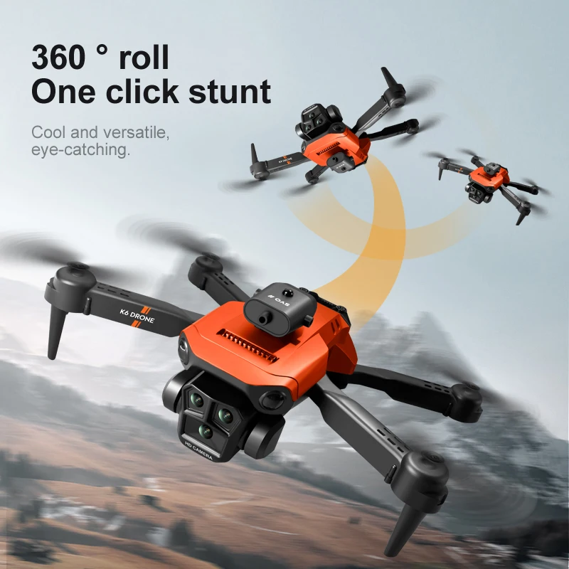 K6 Max Drone 8K GPS Professinal HD Three Cameras Wide Angle Optical Flow Four-way Obstacle Avoidance Quadcopter Toys
