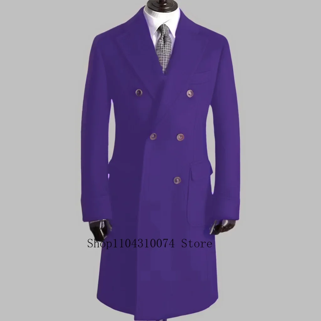 Trench Coat with Notched Lapel and Double-breasted ，comfortable Winter Jacket for Men，Double Breasted，Warm, Coat Customization