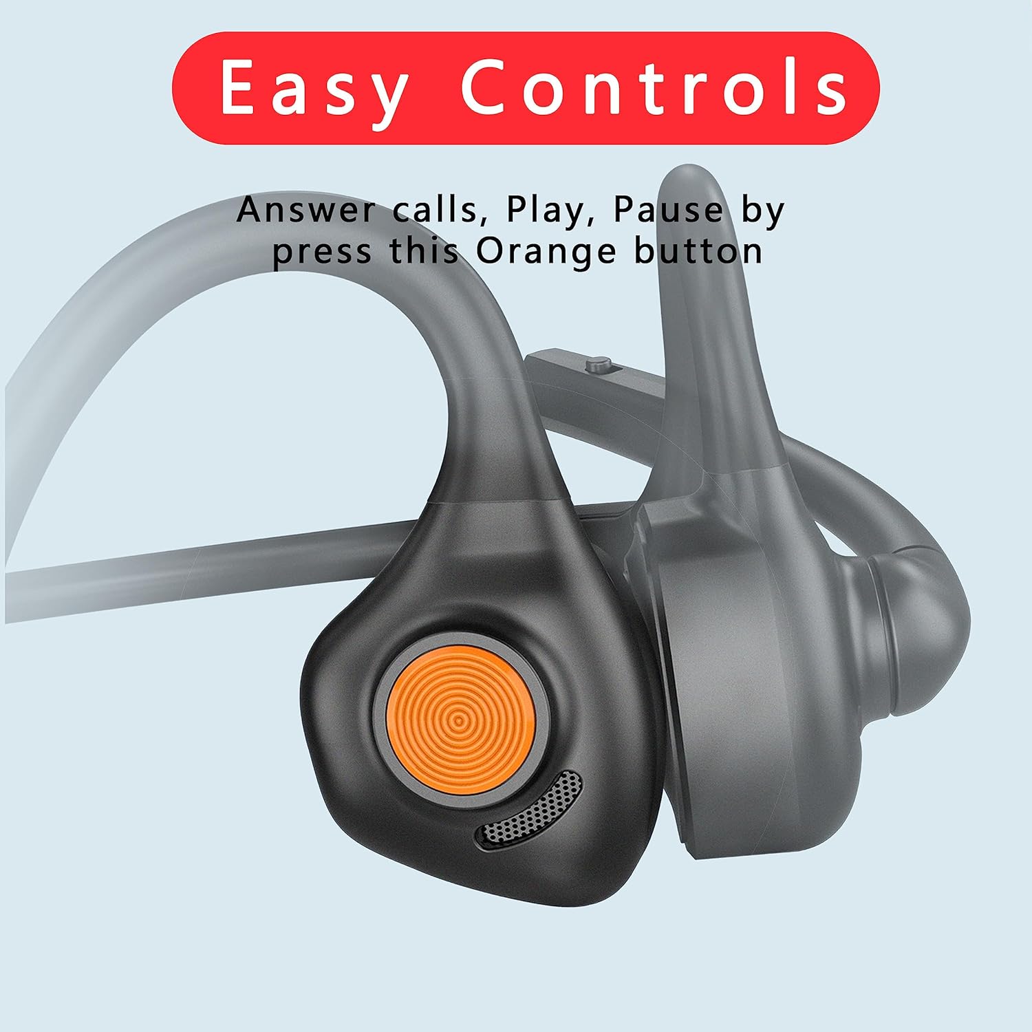 Open Ear Bluetooth 5.1 Headset Aptx HD/ LL Noise Canceling Microphone, Long 24H Wireless Headset  for Cellphone PC Laptop