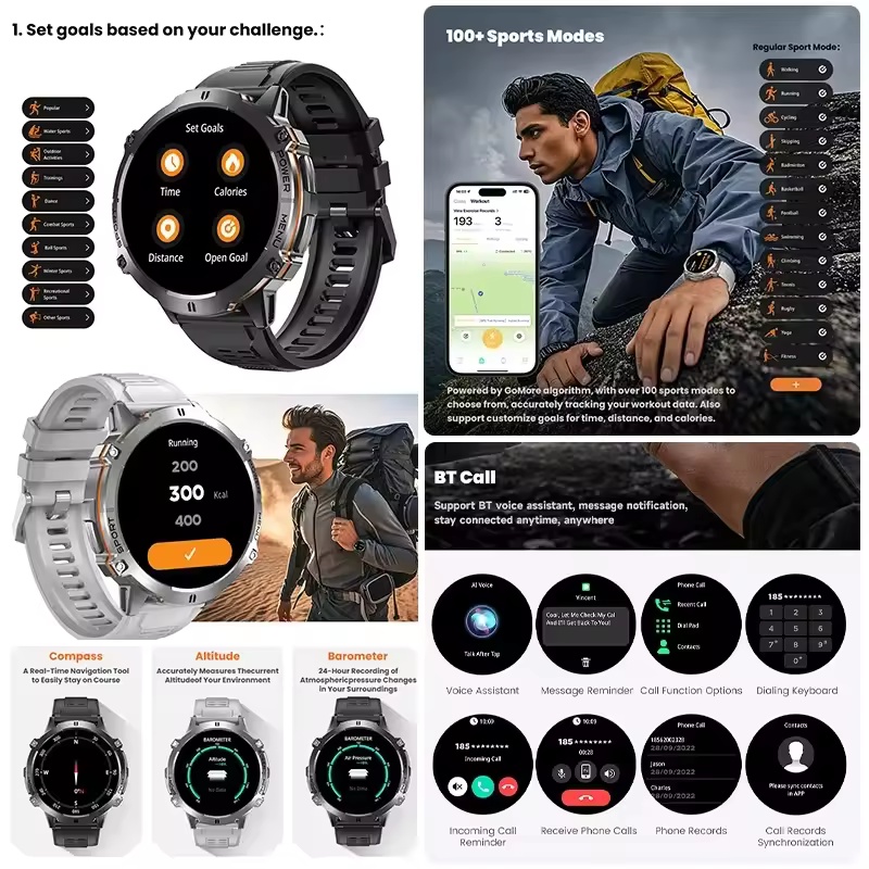 2025 Original TANK T3 Ultra GPS Smart Watch  5ATM Waterproof Smartwatch HD AMOLED 1000mAh Fitness T-Rex 3 Electronic Watches Men