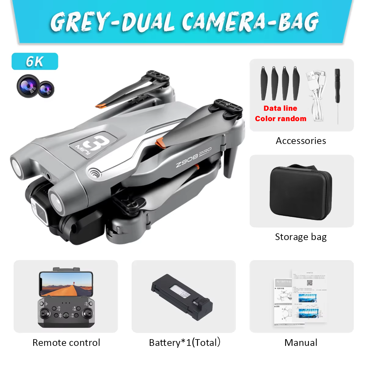 KBDFA Z908 Pro Max Drone Professional Brushless Motor 8K GPS Dual HD Aerial Photography FPV Obstacle Avoidance Quadrotor